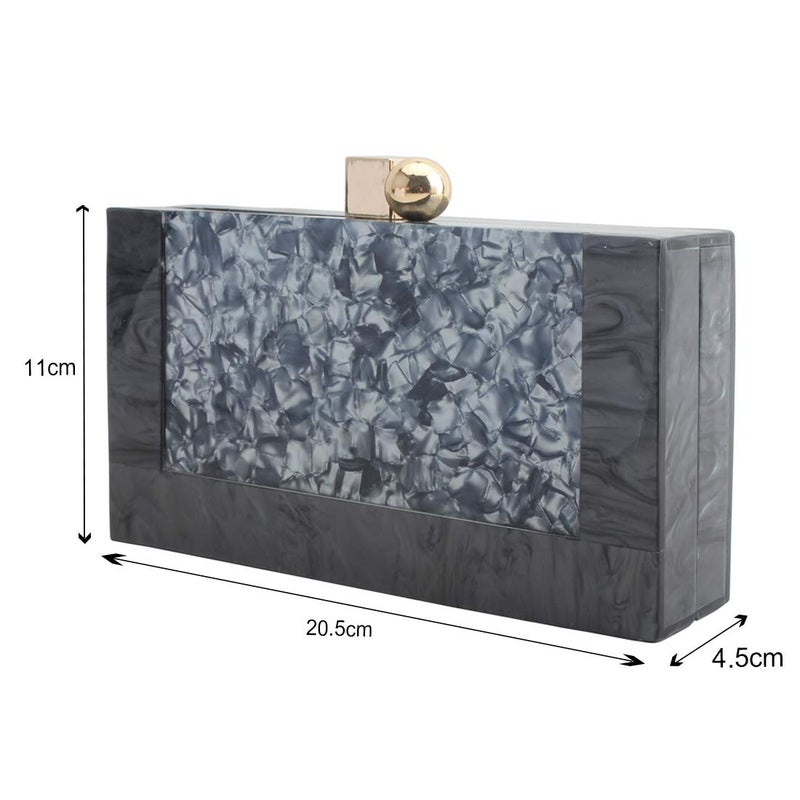 LETODE New acrylic contrast color stitching clutch for Women Wedding Party Clutch bag (5240-BLACK) - Image 4